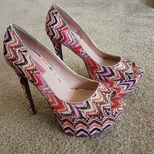 Betsey Johnson Platform Peep Toe Heels